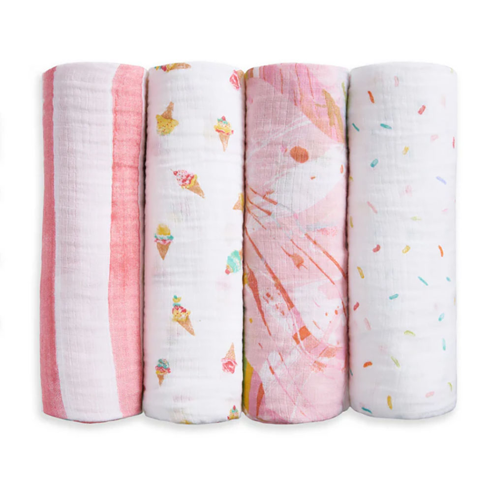 Aden and Anais Essentials系列嬰兒包巾4件裝 (110cm x 110cm) (多款式) - Image 8